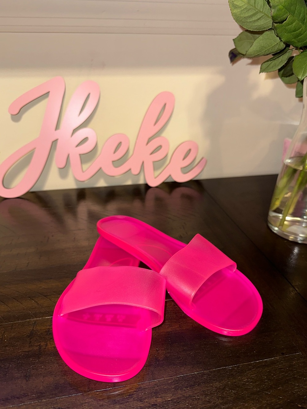 Pink Jelly Slide Sandals for Women size 6, 7, 8, 9, 10